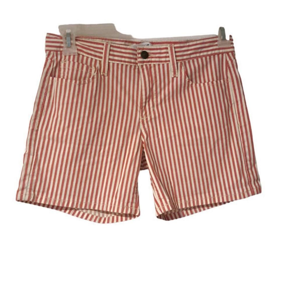 Joe's Jeans Womens Mid waist Denim Shorts Red White Striped Size 27